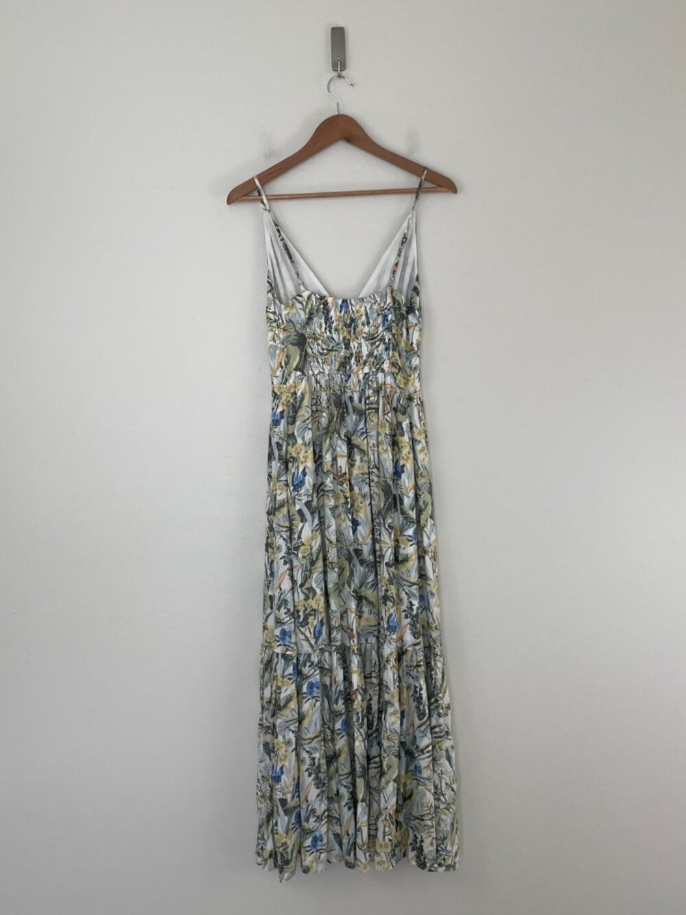 Abercrombie & Fitch Plunge Linen Maxi Dress in Tropical Print Size Small - Picture 2 of 6